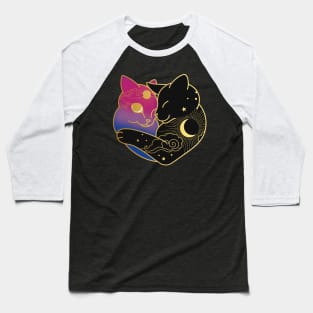 Bisexual Celestial Cat Heart Baseball T-Shirt